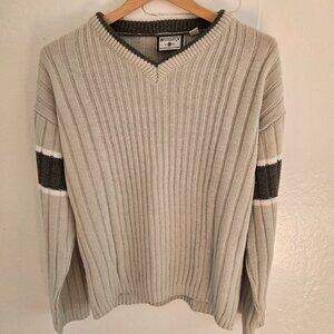 Vintage Bugle Boy V-Neck Sweater 90s Y2K Preppy Knit Pullover Unisex